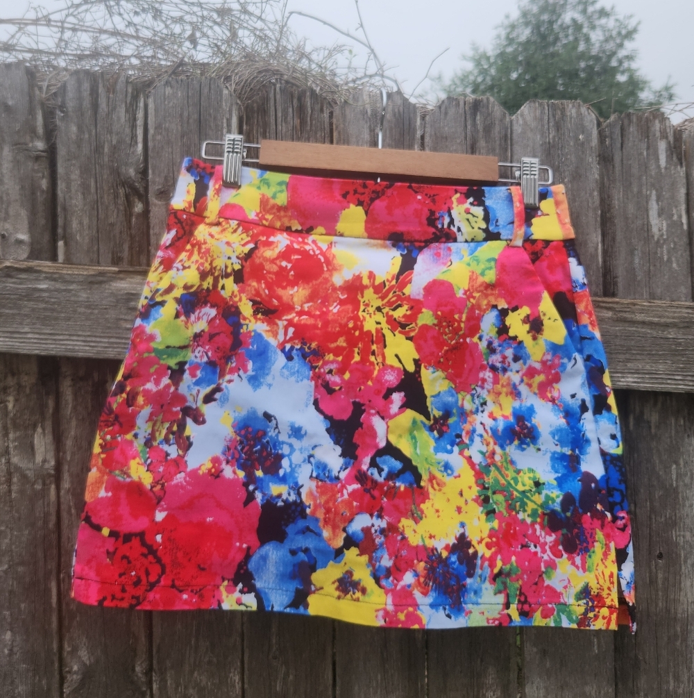 Attyre Rainbow Splatter Colored Golf Skirt